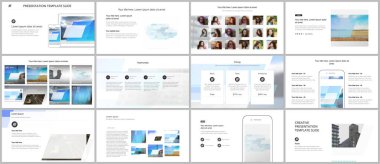 Sunum tasarım vektör şablonları, sunum slaytı, el ilanı, broşür kapağı tasarımı, bilgi raporu için çok amaçlı şablon. Soyut geometrik desen. Şirket kimlik iş kavramı.