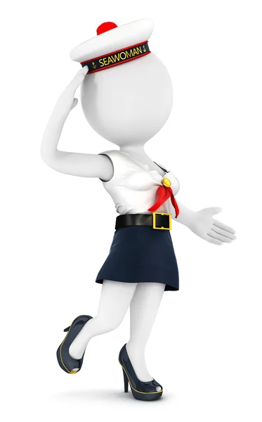 3D Biali ludzie kobieta marynarz — Zdjęcie stockowe