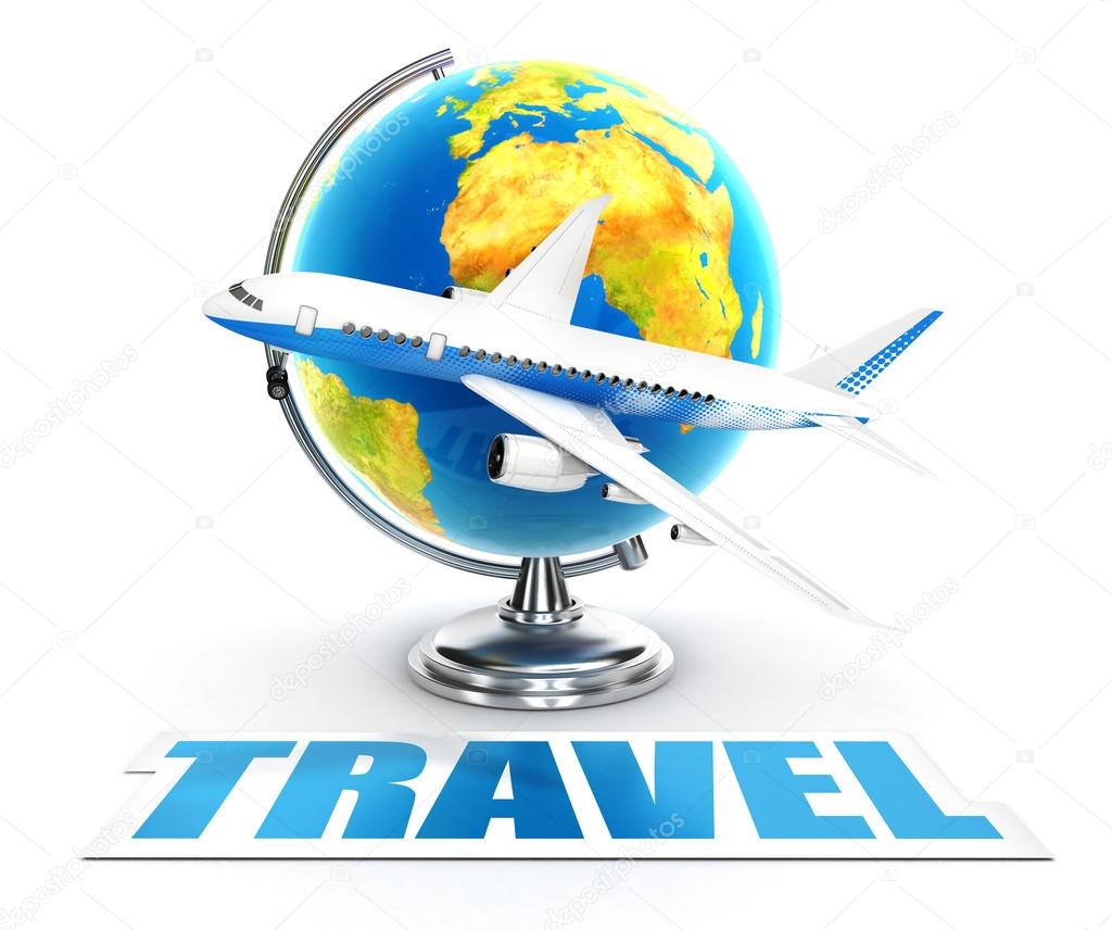 3d travel word concept