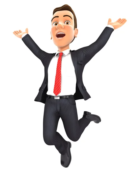 3d businessman is jumping — Stock Photo, Image