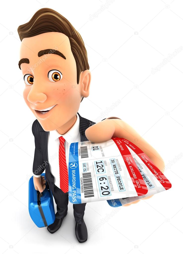 3d businessman traveling for business