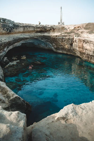 Une Vue Magnifique Sur Grotte Poésie Dans Les Pouilles — Photo