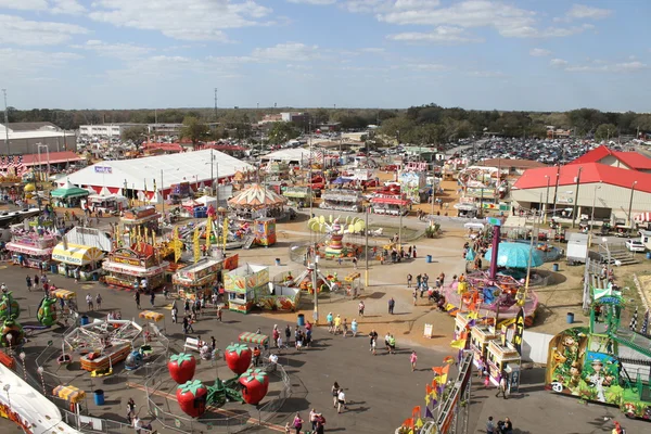 PLANT CITY, FL, MARCH 8TH 2016 - Aerial shot of the Strawberry Festival — Stock Photo, Image