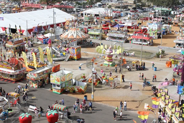 Aerial view of the fair at the annual Strawberry Festival — Stock Photo, Image