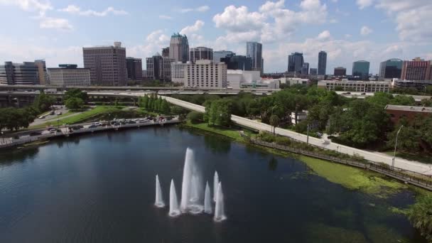 Luchtfoto van het centrum van Orlando, Florida — Stockvideo