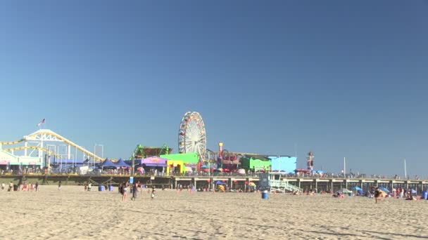 Zeitraffer der Anlegestelle Santa Monica — Stockvideo