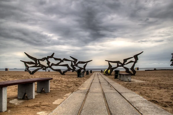 Pustej plaży jesienią — Zdjęcie stockowe