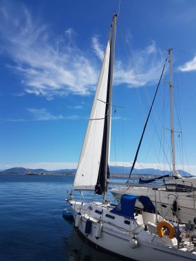 PreVEZA, GREECE, 18 EKİM 2020, Güz mevsiminde yelkenli yelkenli yelkenli yelkenlisi dersleri