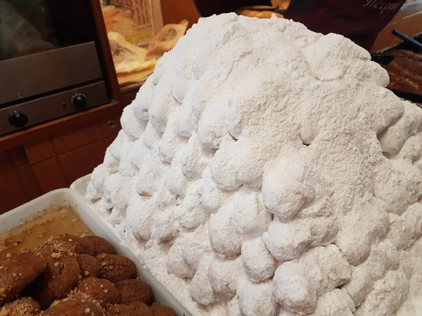 Zoet Genaamd Kourabiedes Griekenland Voor Kerstmis Seizoen — Stockfoto