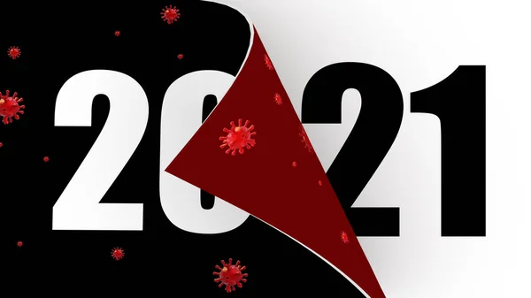 2021 2020 Année Changement Page Tourner Covid Coronavirus Covid Gratuit — Photo