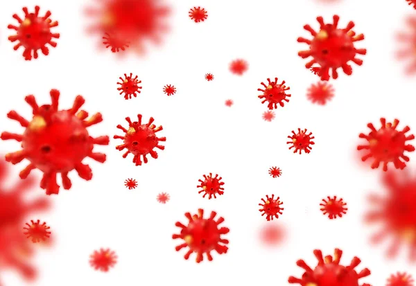 Virus Covid Covid Virus Coronavirus Rode Kerst Achtergrond Rendering — Stockfoto