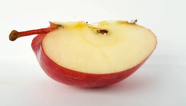 Mela Frutta Matura Rosso Isoated Bianco Backgroud — Foto Stock