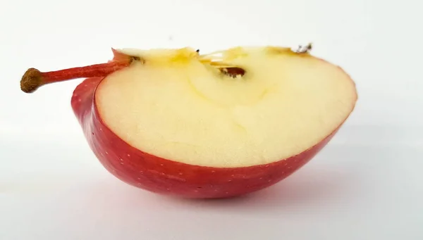 Äpple Frukt Mogen Röd Isoerad Vit Backgroud — Stockfoto