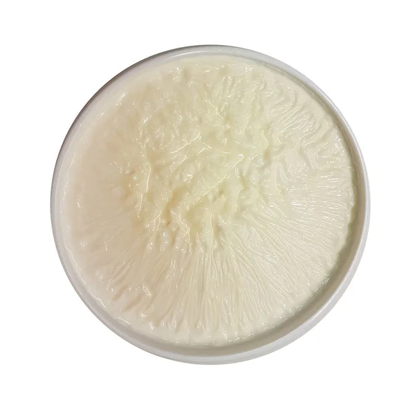 Jogurt Horní Pohled Izolované Bílé Pozadí — Stock fotografie