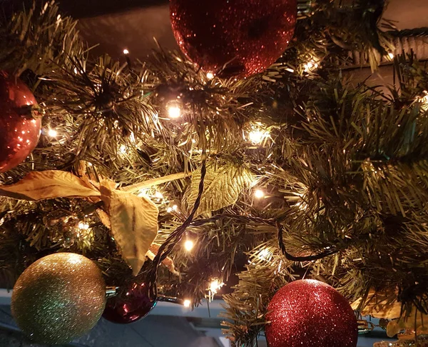 Xmas Bola Natal Abrem Cores Claras Para Luz Fundo — Fotografia de Stock