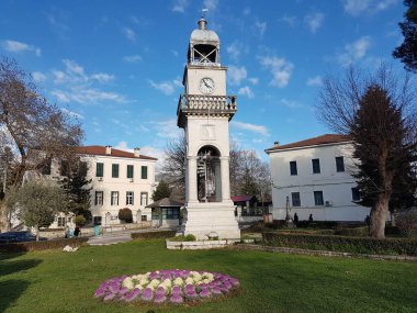 Yunanistan 'da kış öğleden sonra ioannina şehrinde saat