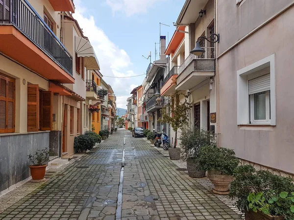 Ioannina Ciudad Peatonal Carreteras Casas Ventanas Que Llaman Soutsou Grecia — Foto de Stock
