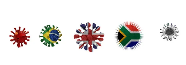 Covid Virus Mutation Covid Coronavirus British Brazilian South African Background — 图库照片