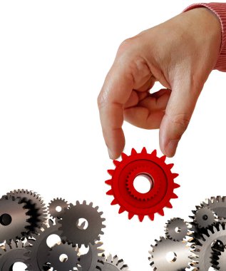 resart motor vitesleri motor dişlilerini birleştirmek için vites takar covid-19 kavramından sonra yeniden başlatılır - 3D görüntüleme