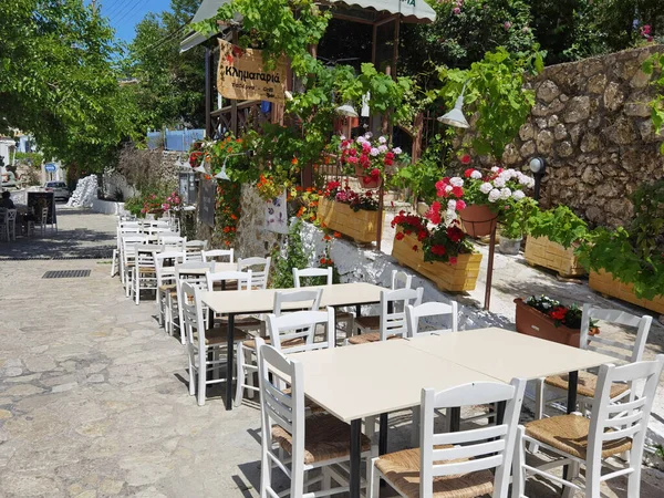 Agios Nikitas Village Greek Tourist Resort Blue Sea Lefkada Island — стоковое фото