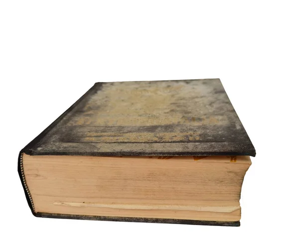 Libri Libro Vecchio Invecchiato Nel Mucchio Polvere Isolato Sfondo — Foto Stock