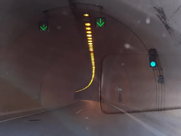 Túnel Egnatia Carretera Griega Luces Desenfoque Velocidad Transportes Coches Fondo —  Fotos de Stock