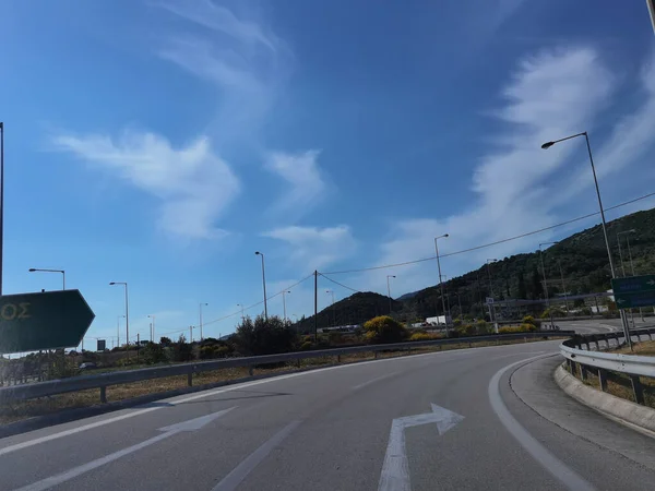 Túnel Egnatia Rodovia Greece Luzes Velocidade Borrão Carros Fundo Transportes — Fotografia de Stock