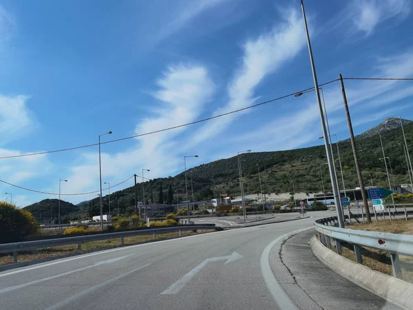 Túnel Egnatia Carretera Griega Luces Desenfoque Velocidad Transportes Coches Fondo — Foto de Stock