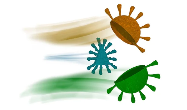 Covid Delta Variant Mutuation India Isolated Coronavirus Covid Rendering —  Fotos de Stock