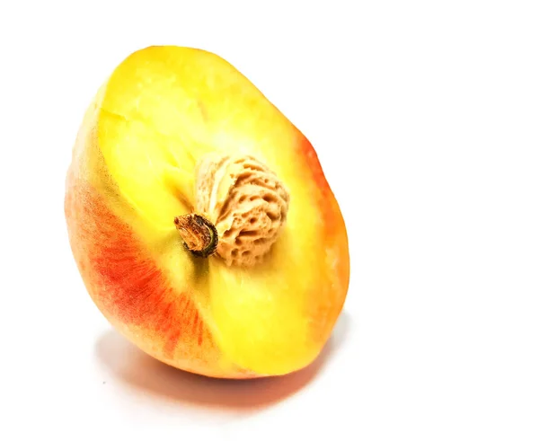 Peach Peaches Isolated Whole Cut Background — Stock Photo, Image