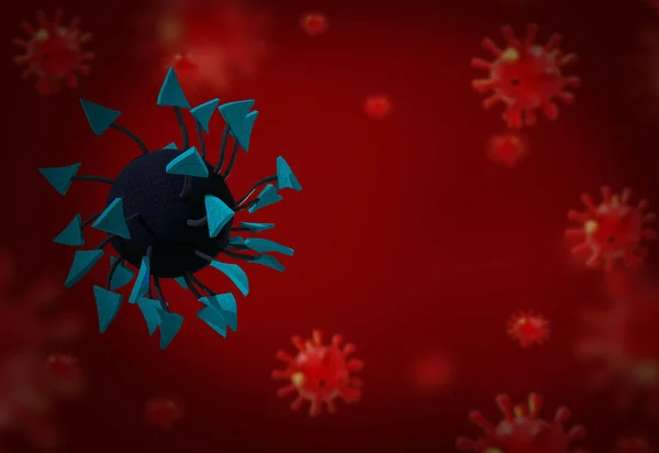 Delta Covid Covid Variante Della Mutazione Del Virus Coronavirus Rendering — Foto Stock