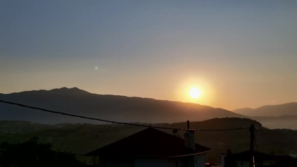 Východ Slunce Hora Ráno Ioannina Řecké Léto — Stock video