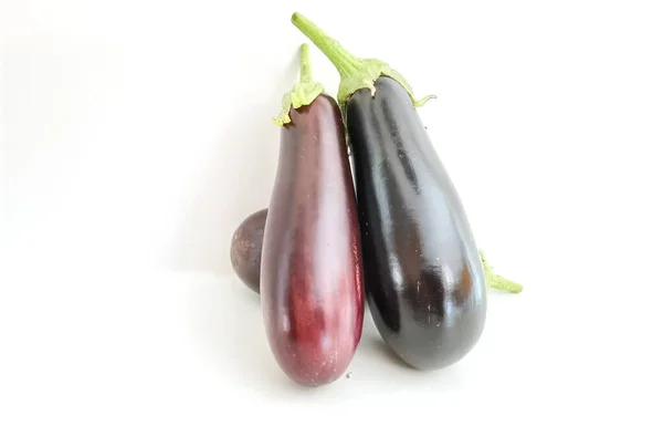 Aubergines Isolé Aubergine Noir Studio — Photo