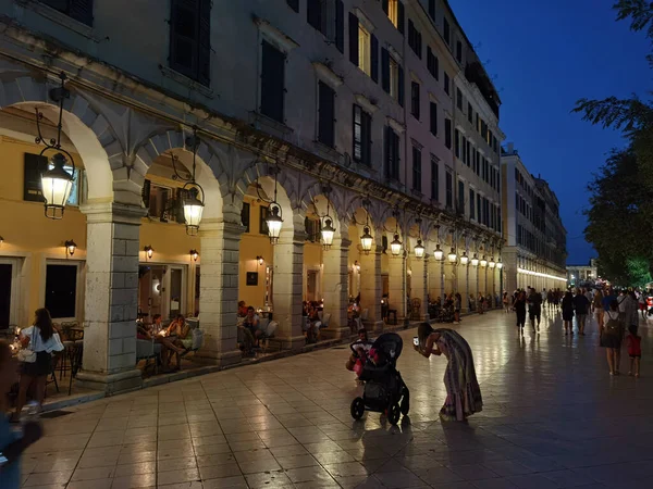 Editoriale Corflu City Agosto 2021 Corfu City Alley Shops Grecia — Foto Stock