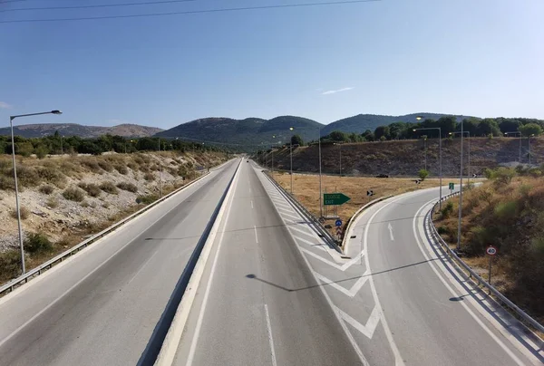 Дорога Поворот Отклонение Egnatia Улице Греции — стоковое фото