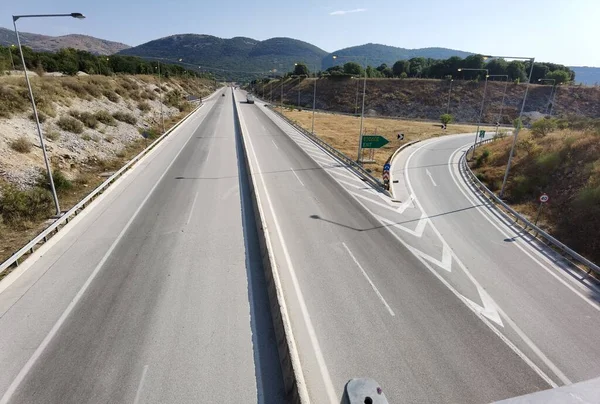 Дорога Поворот Отклонение Egnatia Улице Греции — стоковое фото