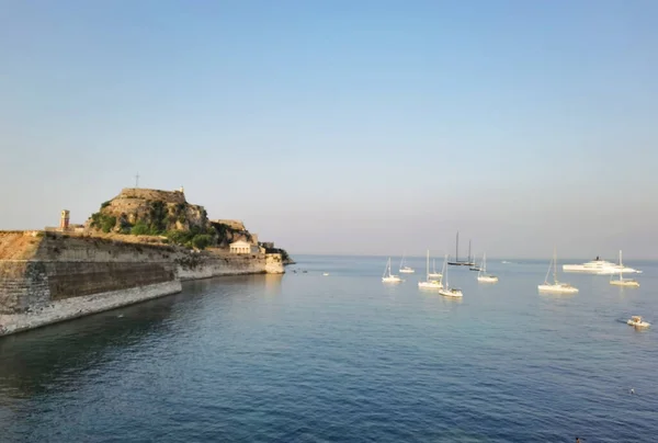 Corflu Insel Burg Licht Und Kirche Von George Meer Griechenland — Stockfoto