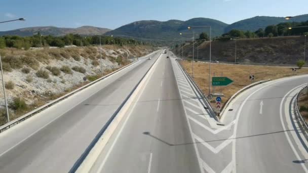 Weg Snelweg Straat Egnatia Griekenland Dodoni Dorp Top Uitzicht Auto — Stockvideo