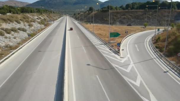 Straße Autobahn Straße Egnatia Griechenland Dodoni Dorf Von Oben Gesehen — Stockvideo