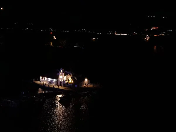 Île Corfou Pontikonisi Dans Nuit Suemmer Greece — Photo