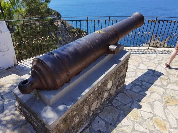 Paleokastritsa Plajı Deniz Yaz Mevsiminde Korfu Adasında — Stok fotoğraf