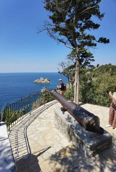 Palaiokastritsa Strand Zee Het Zomerseizoen Corfu Eiland — Stockfoto