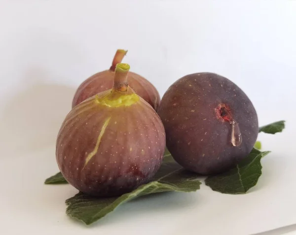 Vijgen Zwart Met Siroop Lopen Herfst Seizoen Geïsoleerd Voor Fruit — Stockfoto