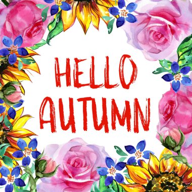 Çiçek kartı davetiyesi pankartı çerçevesi