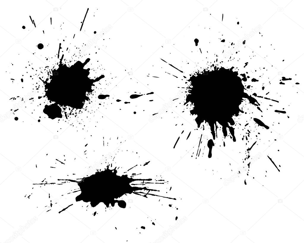 Grunge splatters Abstract ink splashe text banners