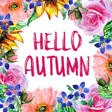 Çiçek kartı davetiyesi pankartı çerçevesi