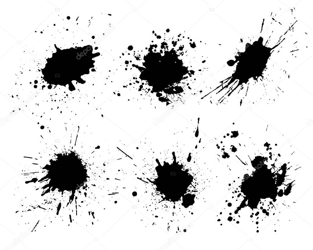 Grunge splatters Abstract ink splashe text banners