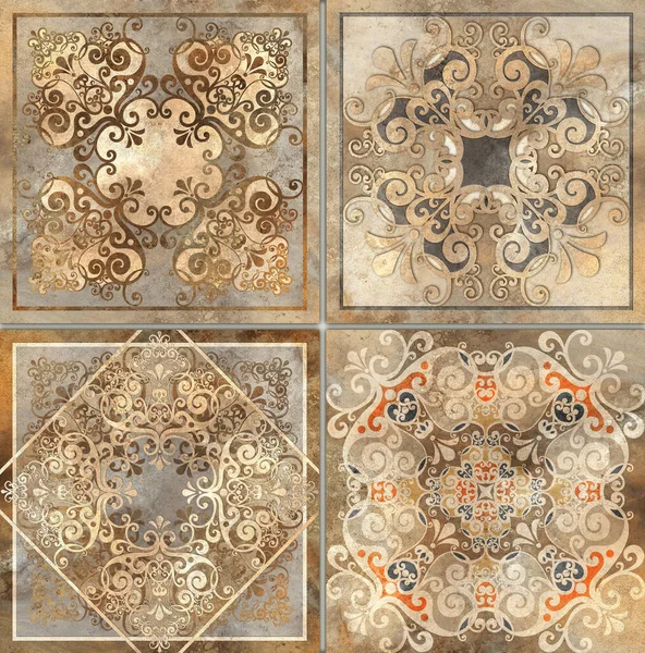 Digital tile design ceramic wall damask decoration