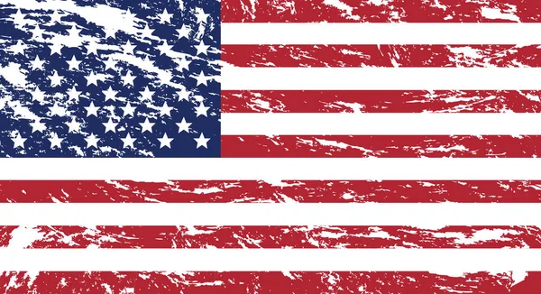 Bandera de Estados Unidos en estilo grunge. Vieja bandera sucia americana. — Archivo Imágenes Vectoriales