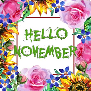 Çiçek kartı davetiyesi pankartı çerçevesi